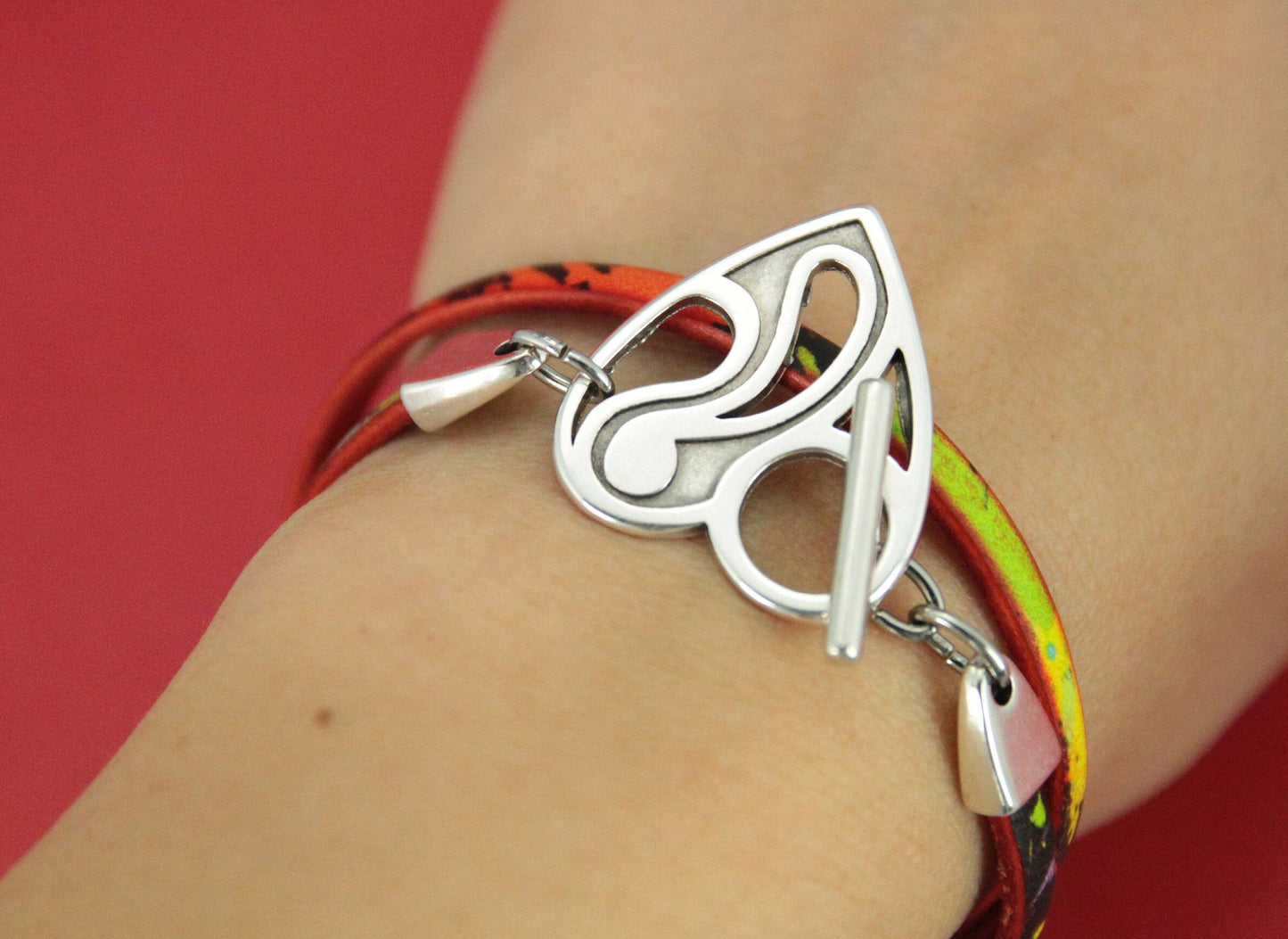 FC0351>>MADE in EUROPE zamak flat toggle clasp, 10mm or 5mm flat cord toggle clasp,(NG0001) Qty1