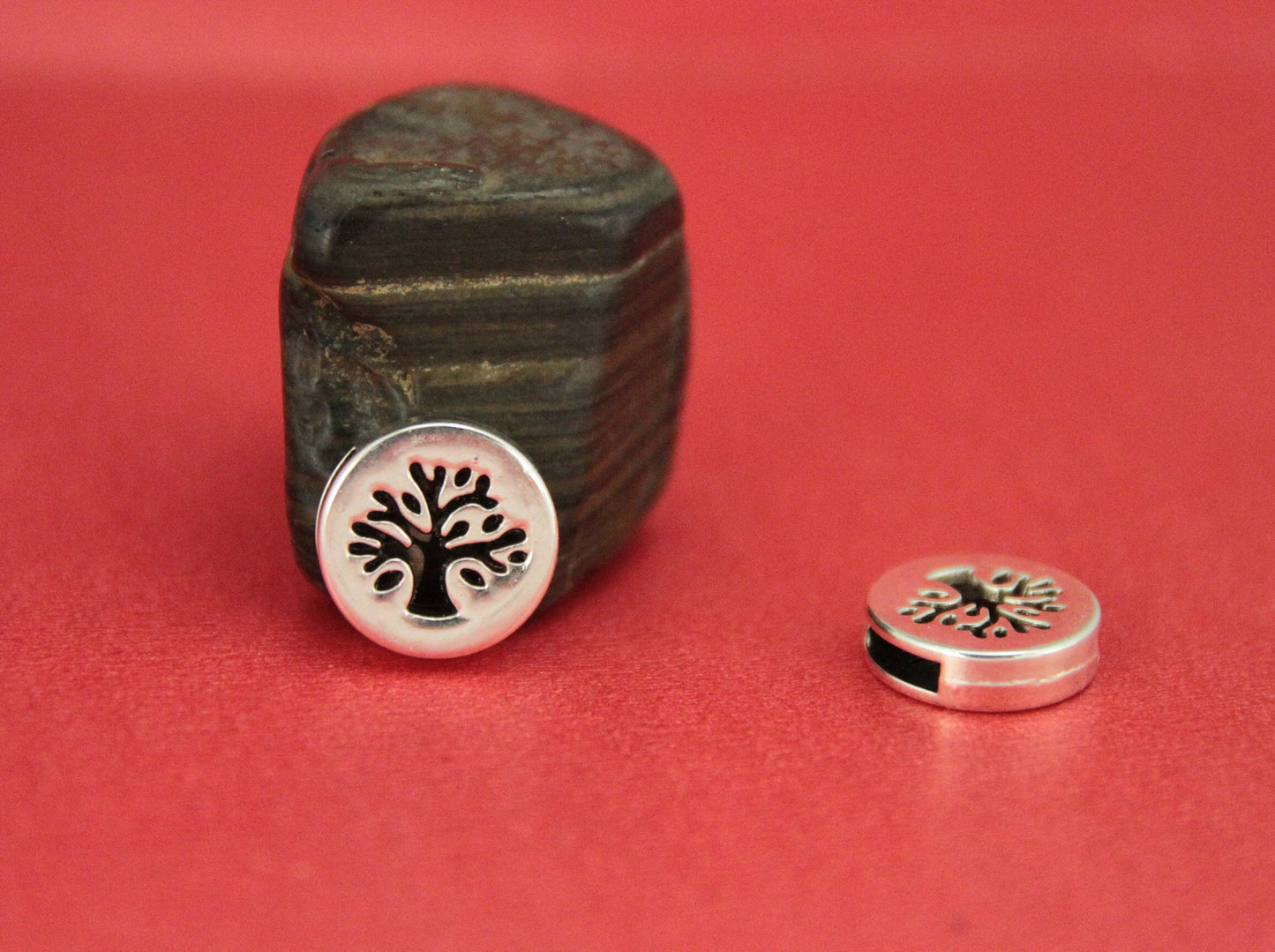 FS0464>>MADE IN EUROPE 2 zamak life tree sliders, flat cord zamak slider,10mm flat cord life tree slider  Qty2