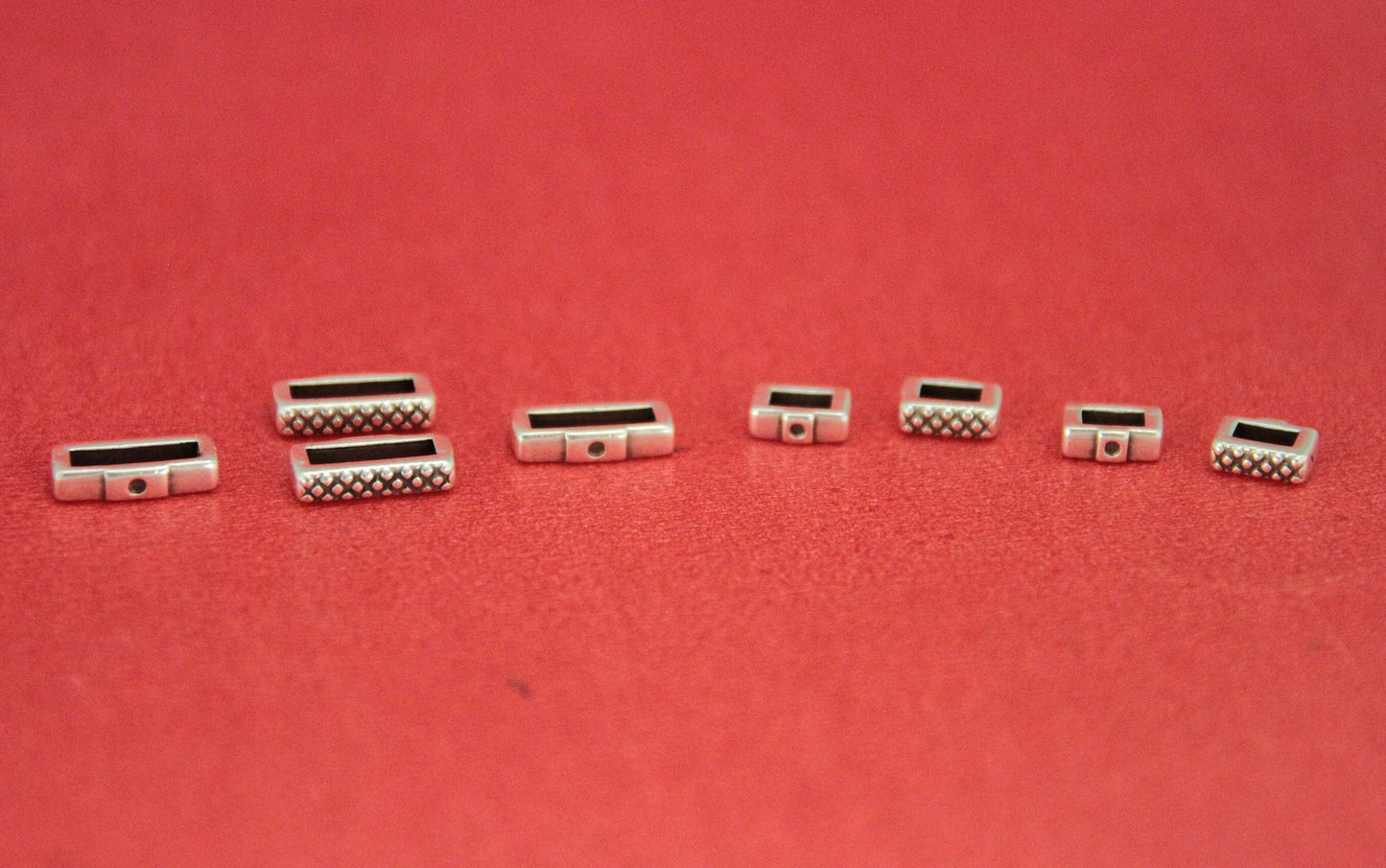 FS0454>>MADE in EUROPE 4 crimpable slider bars, 10mm flat cord crimp sliders, 10mm leather cord  sliders,Qty4
