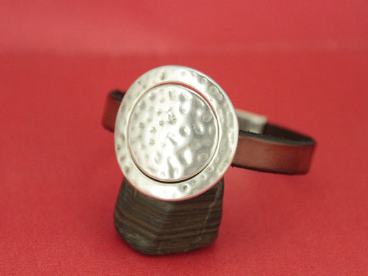 FS0114>>MADE in EUROPE zamak round hammered slider, 10mm flat cord slider, 10mm leather cord slider, zamak sliders  Qty1
