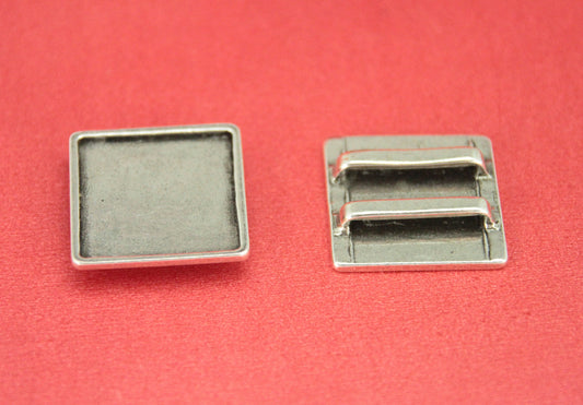 FS0465>>MADE IN EUROPE 20mm flat slider, large blank slider, square blank slider, (FM1P1)