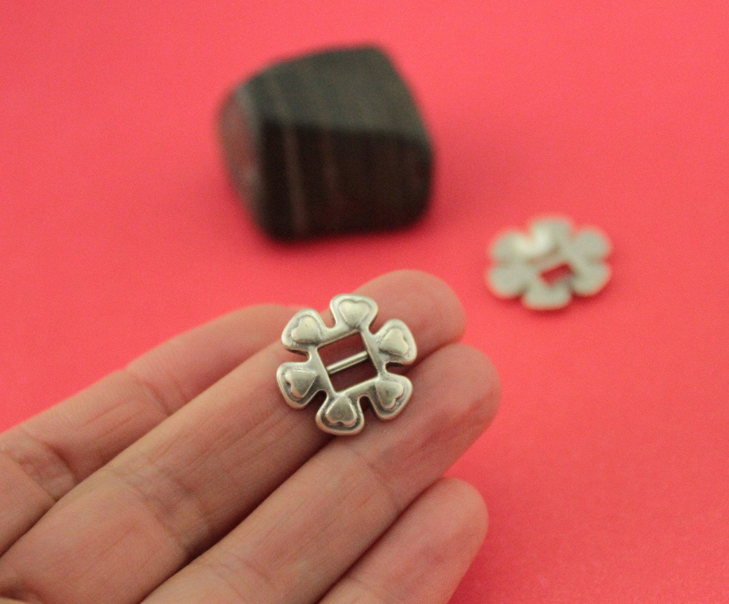 FS0472>>MADE in EUROPE 2 zamak flower sliders, 6mm silver slider, flower slider for flat leather cord (ABLZ228) Qty2