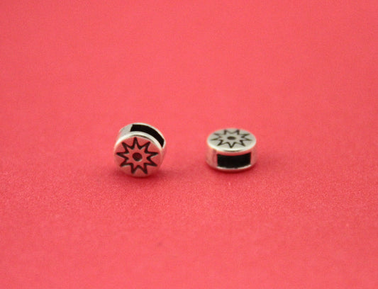 FS0474>>MADE in EUROPE 4 zamak sliders for 6mm cord, flat cord round slider, zamak round slider (ABLZ230) qty4