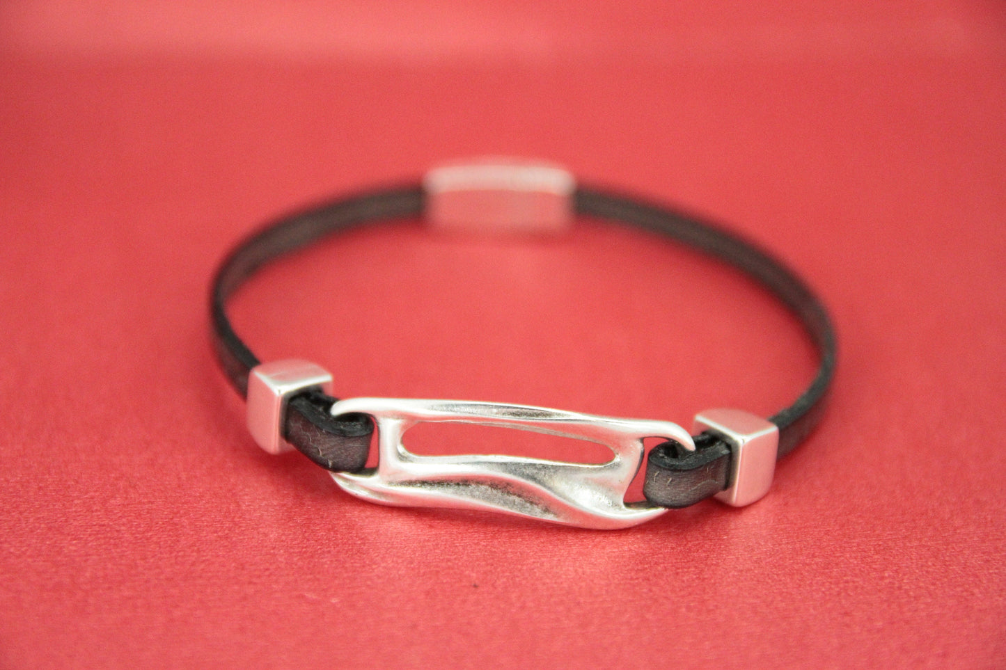 C0150>>MADE in EUROPE zamak connector, 5mm cord connector, flat 5mm leather cord connector, Qty1