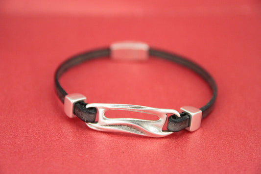 C0150>>MADE in EUROPE zamak connector, 5mm cord connector, flat 5mm leather cord connector, Qty1