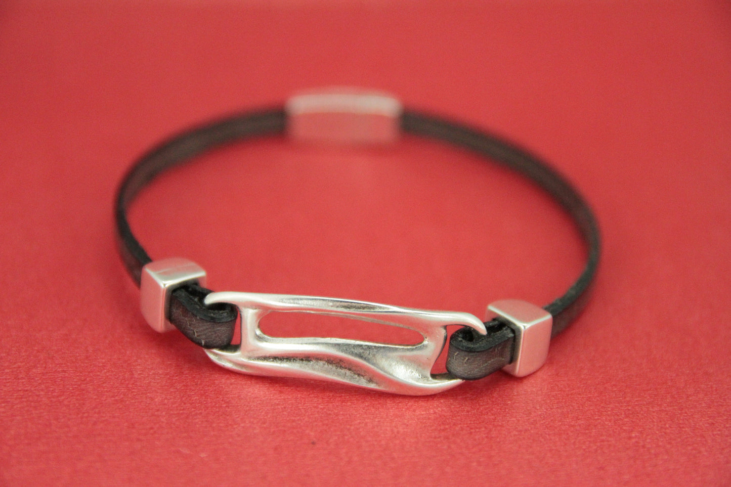 C0150>>MADE in EUROPE zamak connector, 5mm cord connector, flat 5mm leather cord connector, Qty1