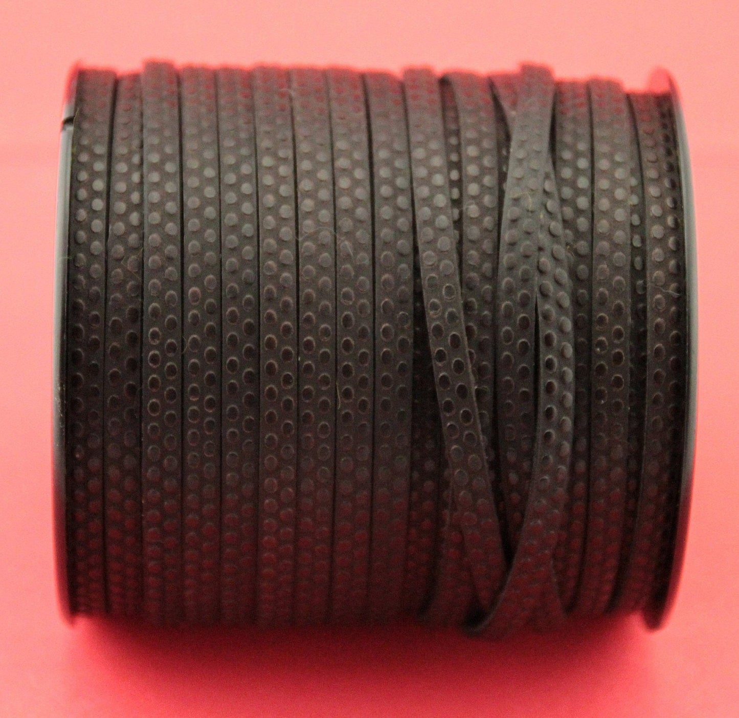 MADE in EUROPE 24" flat leather cord, polka dot embossed 5mm dark brown leather cord, genuine leather cord (Marf5polkadbr)