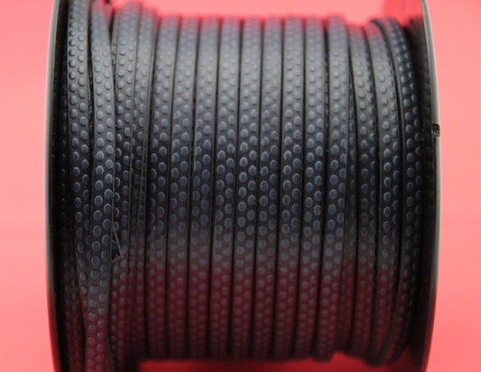 MADE in EUROPE 24" flat leather cord, polka dot embossed 5mm grey leather cord, genuine leather cord (Marf5polkazm)