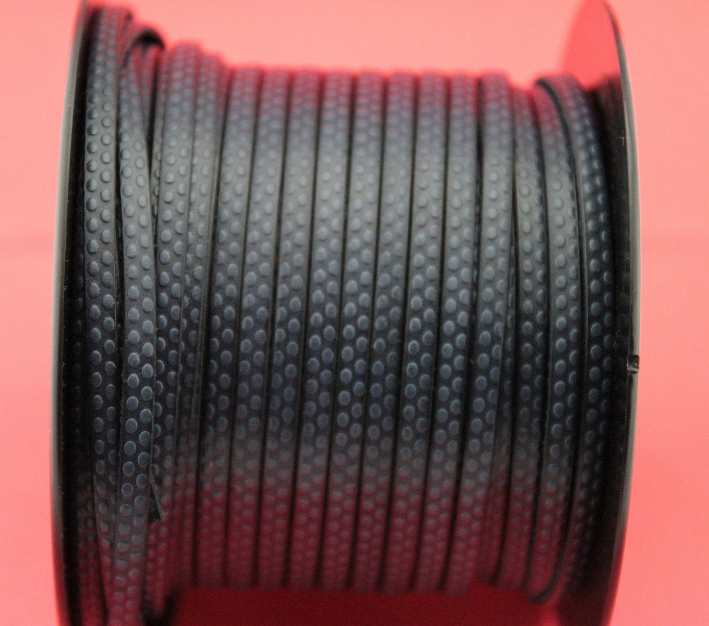 MADE in EUROPE 24" flat leather cord, polka dot embossed 5mm grey leather cord, genuine leather cord (Marf5polkazm)
