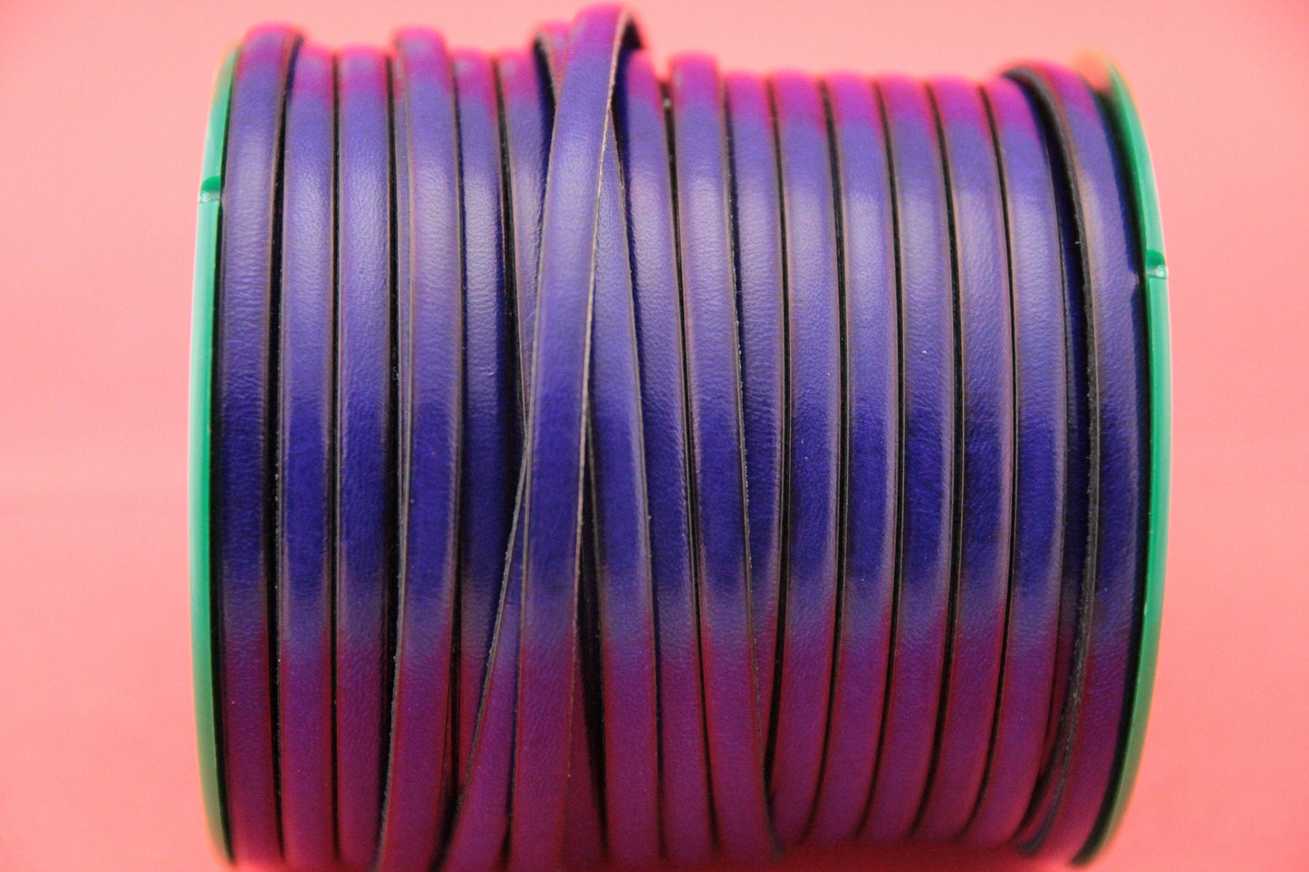 MADE in EUROPE 1 yard of 5mm flat leather cord, genuine leather 5mm strip, 5mm leather cord, flat leather cord (Marf5purple)