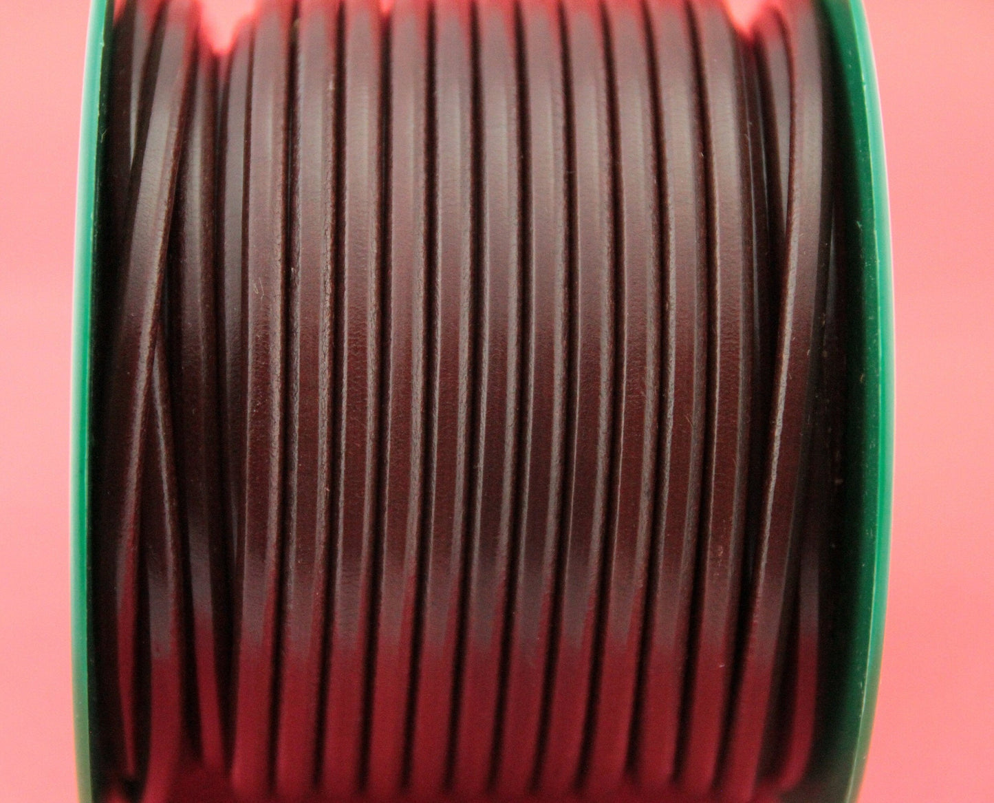 MADE IN SPAIN 2 feet (24"/61cm) brown round leather cord, 5mm round leather cord, (Marr5cogn)