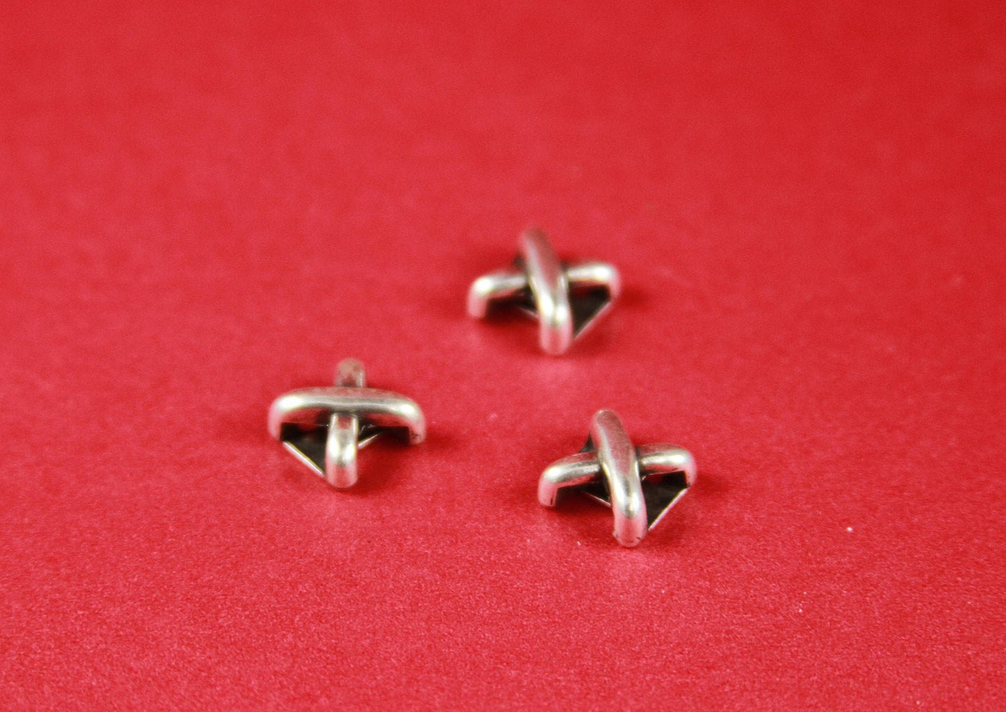 FS0306>>MADE in EUROPE 3 zamak  X sliders, flat cord slider, X slider, 5mm cord slider, 5mm flat cord slider (10676/04) Qty3