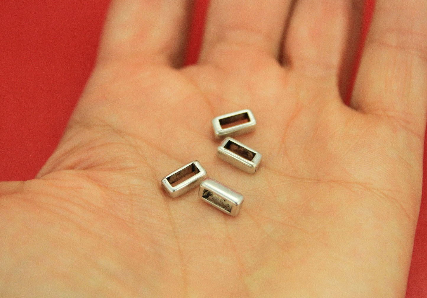 FS0385>>MADE in EUROPE 4 zamak slider bars for 6mm cord, 6mm flat cord slider, zamak slider bars qty4