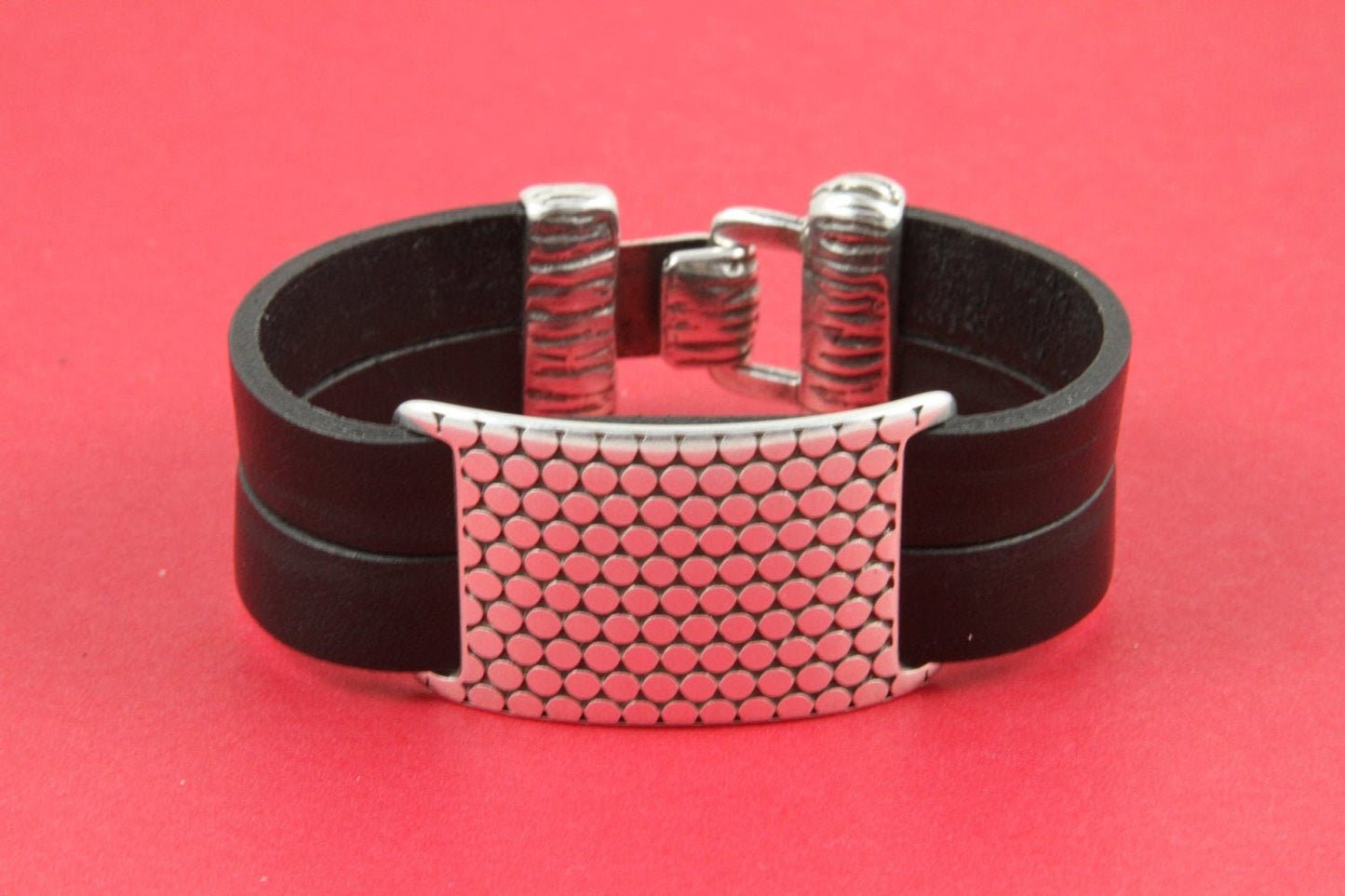 C0058>> MADE in EUROPE  flat cord zamak connector, 20mm cord connector, greek connector, 20mm cord embossed slider Qty1