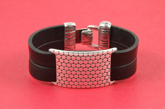 C0058>> MADE in EUROPE  flat cord zamak connector, 20mm cord connector, greek connector, 20mm cord embossed slider Qty1