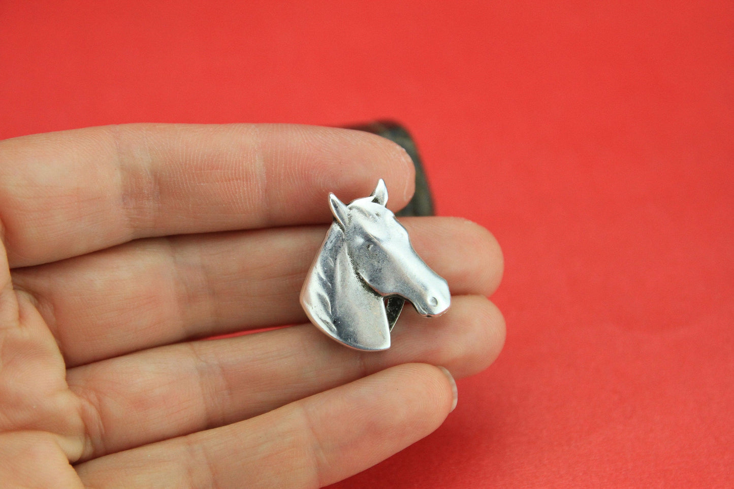 FS0032>> MADE in EUROPE zamak horse slider, flat 20mm cord slider, 20mm flat cord horse head slider (PF10981) Qty1