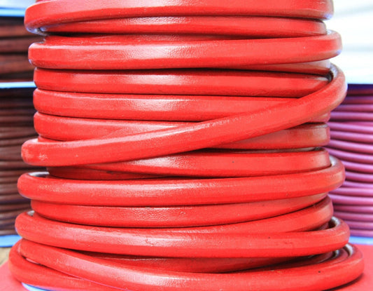 MADE in SPAIN 8" licorice leather cord, thick leather cord, bracelet leather cord, red licorice leather cord (10ANIROJ)