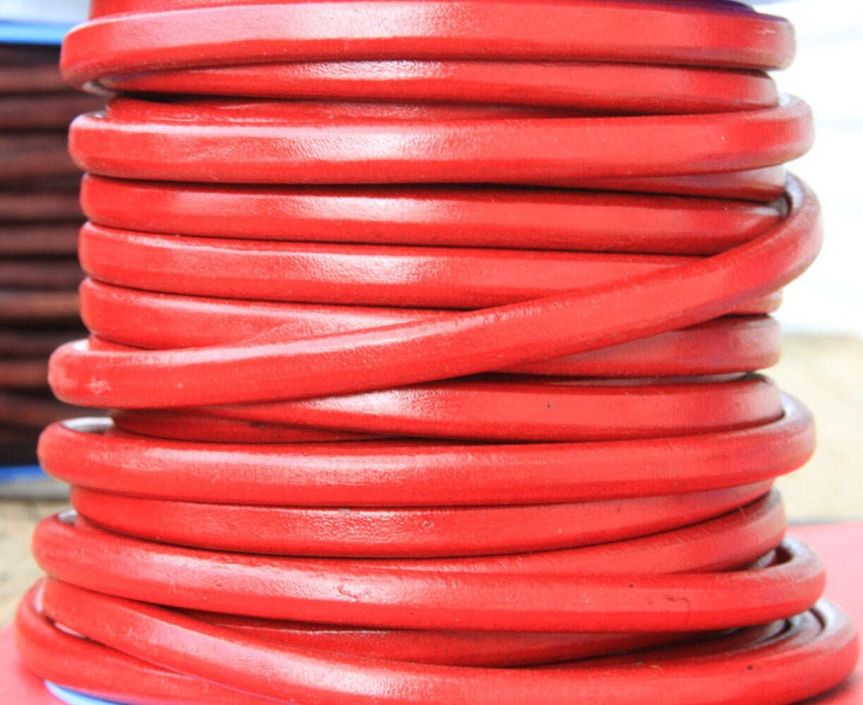 MADE in SPAIN 8" licorice leather cord, thick leather cord, bracelet leather cord, red licorice leather cord (10ANIROJ)