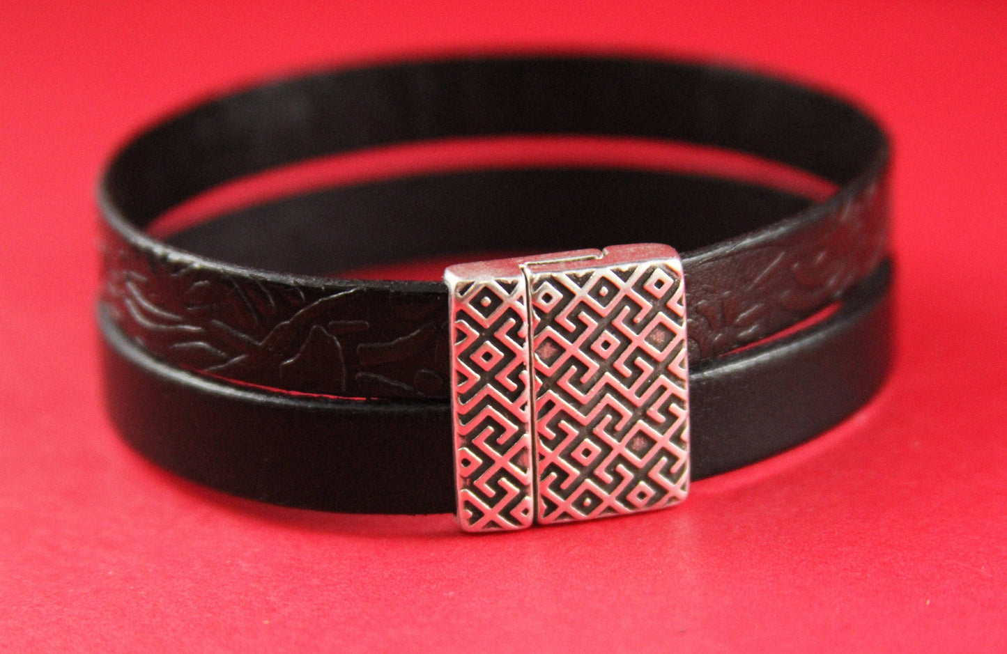 FC0078>>MADE in EUROPE zamak clasp, 20mm flat cord embossed clasp,20mm flat clasp, silver clasp Qty1