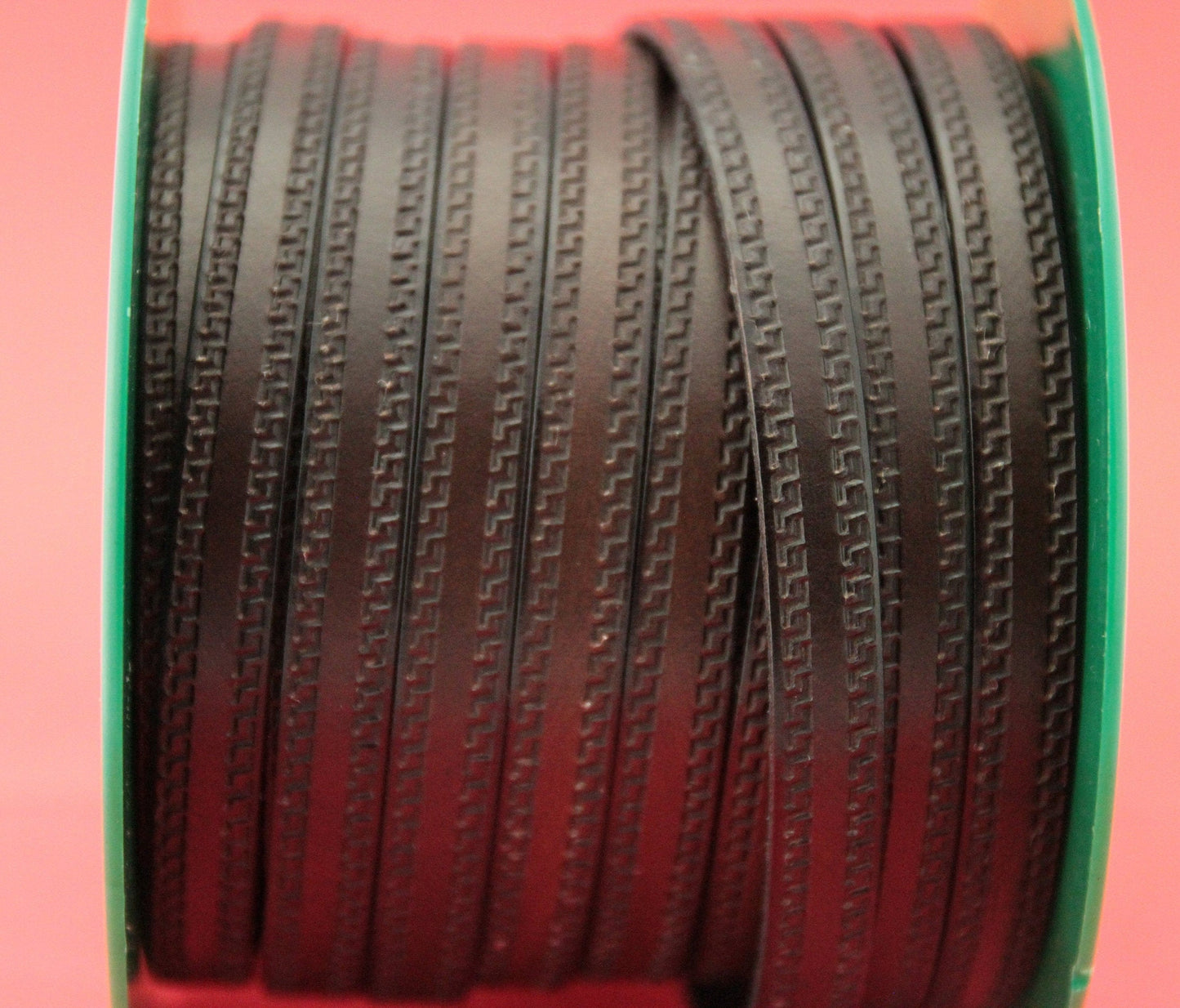 MADE in EUROPE 24" flat leather cord, embossed 10mm dark brown leather cord, genuine leather cord (Marf10grkeydbr)