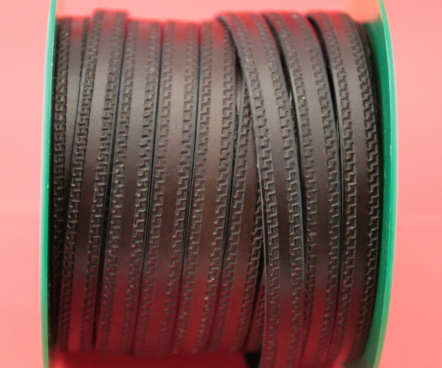 MADE in EUROPE 24" flat leather cord, embossed 10mm dark brown leather cord, genuine leather cord (Marf10grkeydbr)
