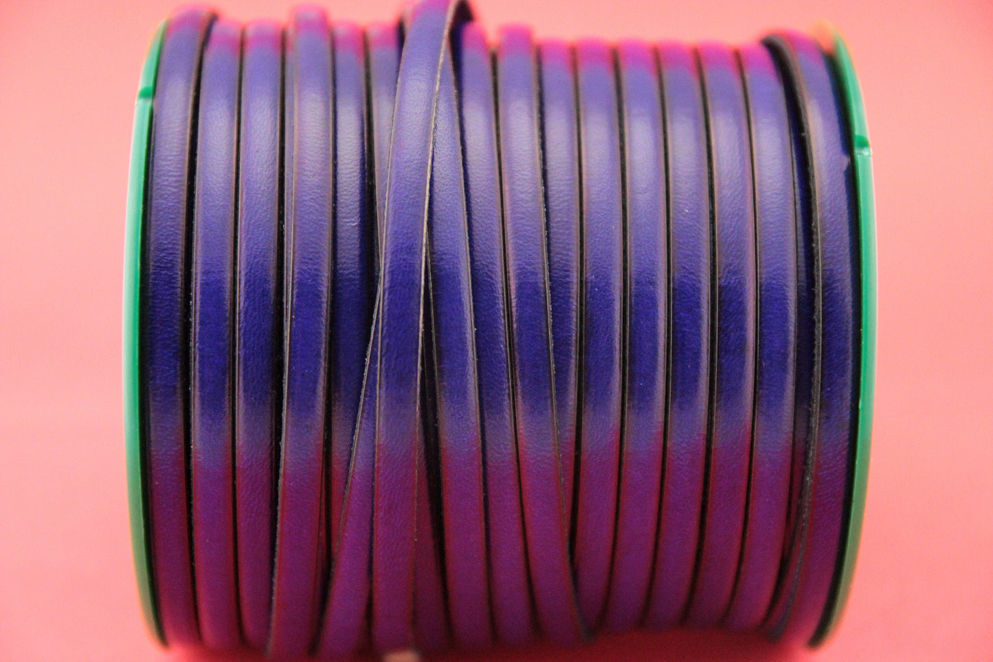 MADE in EUROPE 1 yard of 5mm flat leather cord, genuine leather 5mm strip, 5mm leather cord, flat leather cord (Marf5purple)