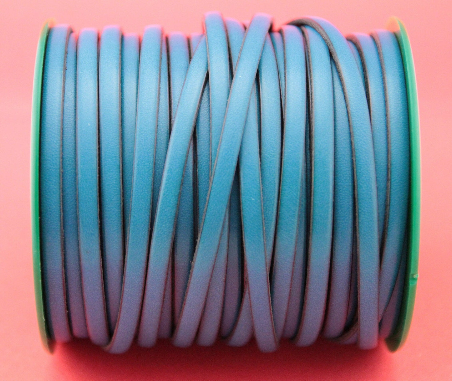 MADE in SPAIN 1 yard of 5mm flat leather cord, leather cord for jewelry, 5x2mm leather cord, flat turquoise 5mm leather cord (MARF5TUR)