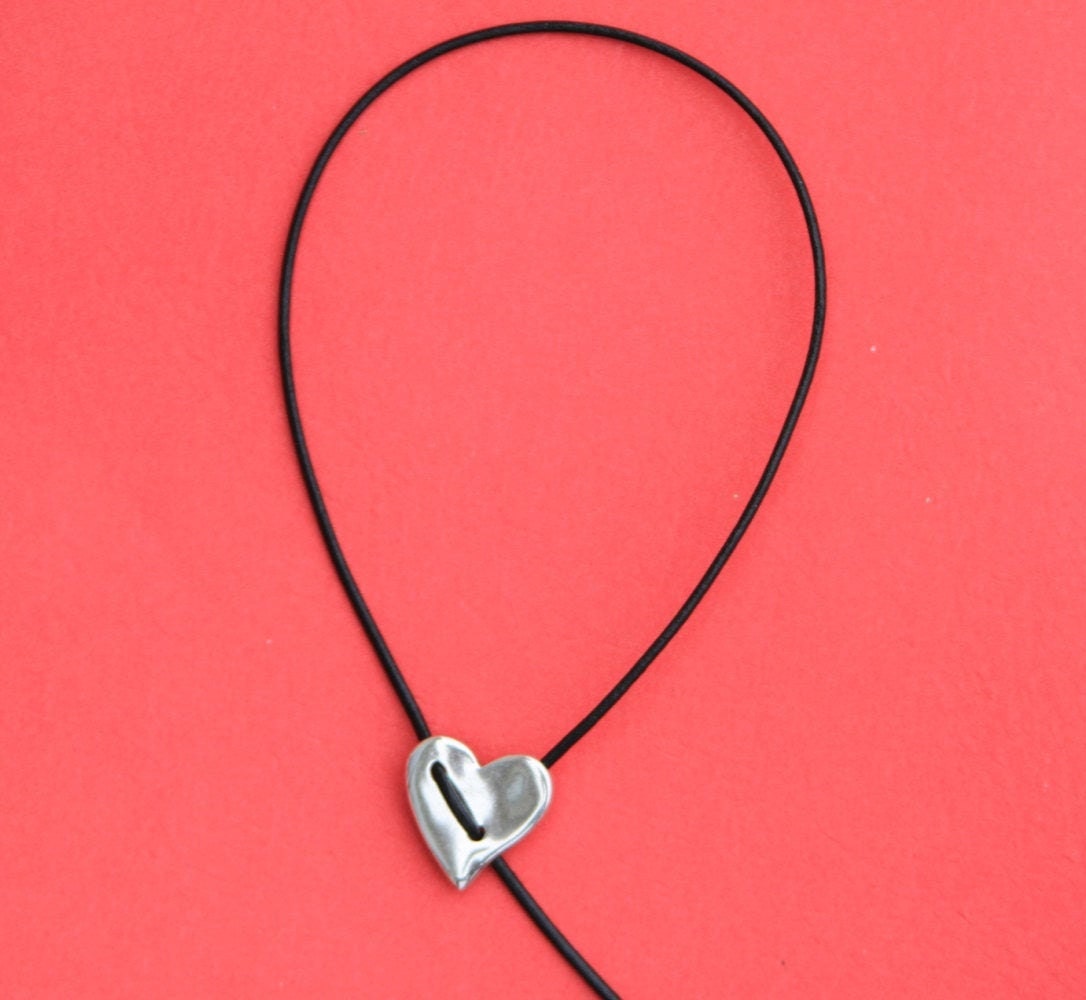 0061>>MADE in EUROPE zamak heart clasp-pendant, silver heart clasp-pendant for necklace (ABLZ12S) qty1