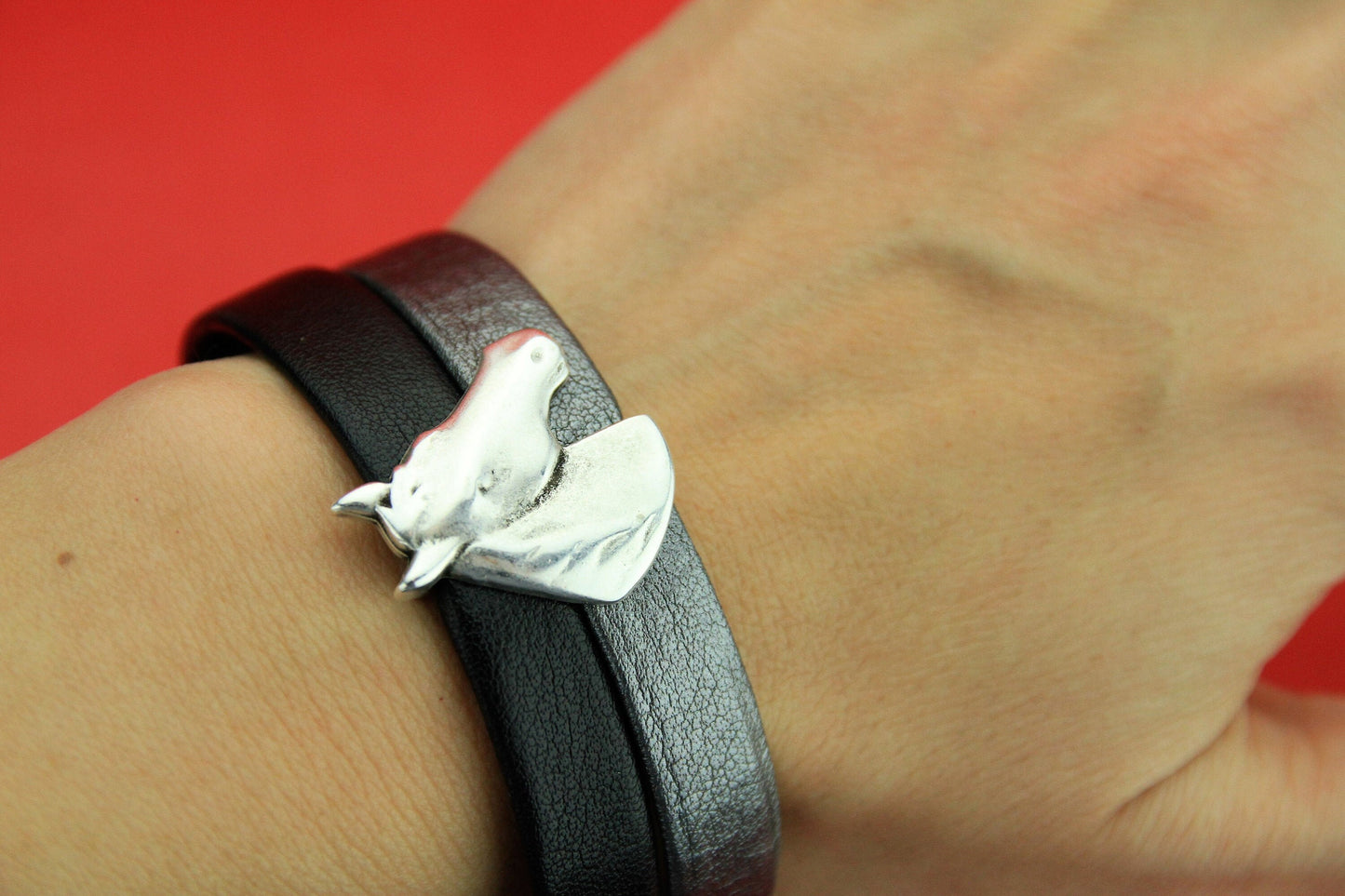 FS0032>> MADE in EUROPE zamak horse slider, flat 20mm cord slider, 20mm flat cord horse head slider (PF10981) Qty1