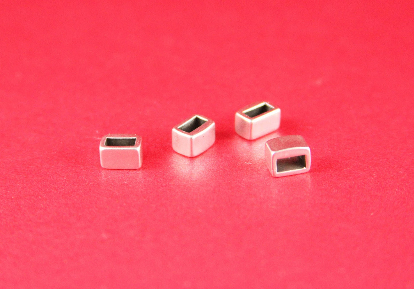 FS0115>>MADE in EUROPE 4 zamak sliders for 5mm cord, flat cord slider, zamak bar slider qty4
