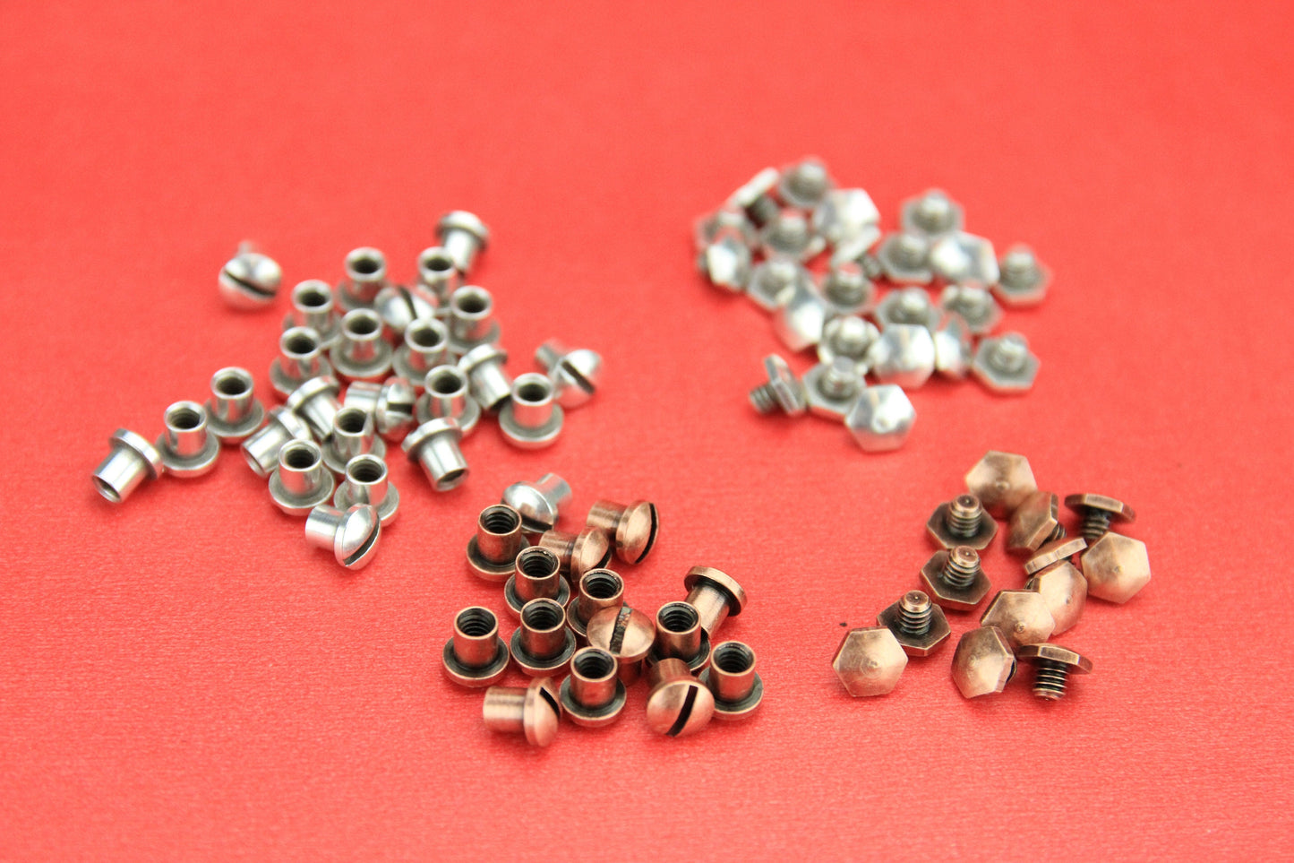 0/3 MADE in EUROPE leather cord screw 4 sets, hexagonal screw sets (PF300611) qty4