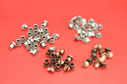 0/3 MADE in EUROPE leather cord screw 4 sets, hexagonal screw sets (PF300611) qty4