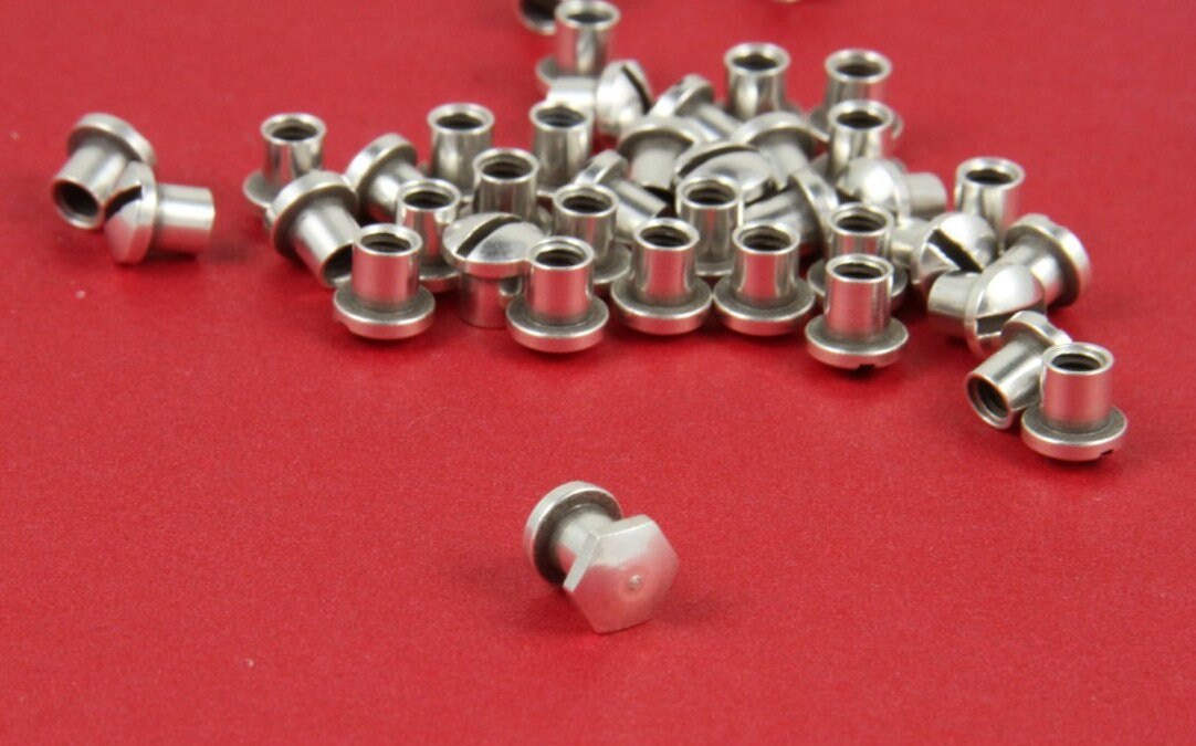 0/3 MADE in EUROPE leather cord screw 4 sets, hexagonal screw sets (PF300611) qty4