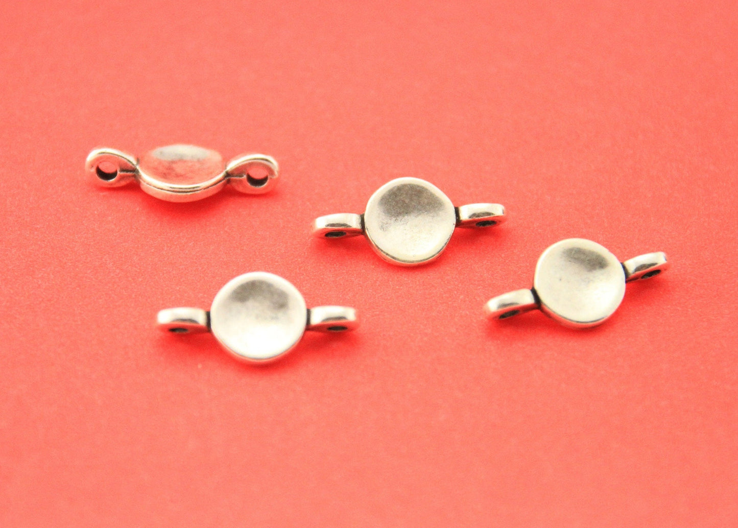 C0152>>MADE in EUROPE 5 zamak round cord connectors , two hole connector, zamak connector (ABLZ235) Qty5