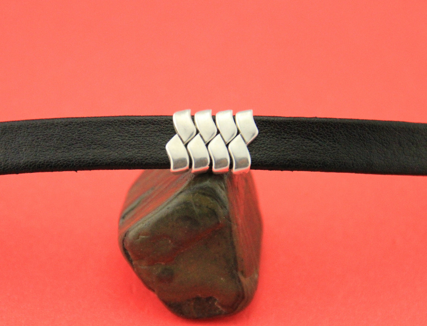 FS0477>>MADE in EUROPE 4 zamak ribbon sliders for 10mm flat cord, 10mm zamak slider, flat leather cord slider, (PF12830) Qty4