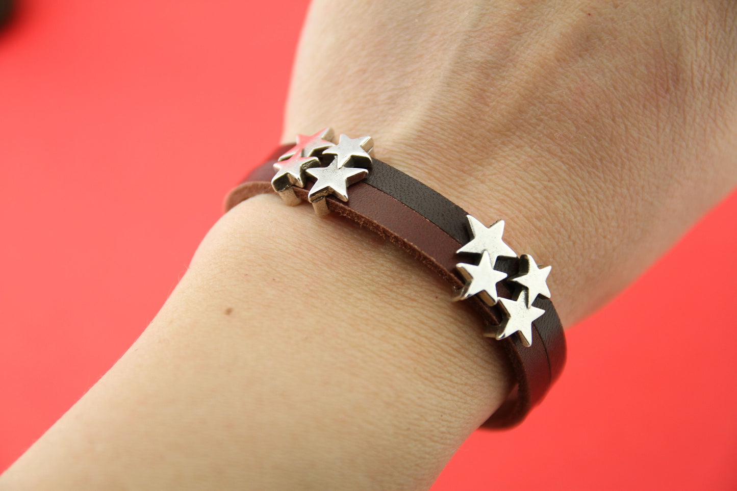 FS0479>> MADE in EUROPE 4 star sliders, zamak star sliders, 10mm cord star sliders (ablz237) Qty4