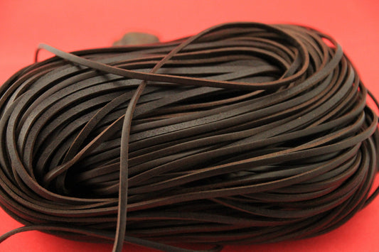 MADE in EUROPE 3x2mm burnt brown leather cord (T3X2)