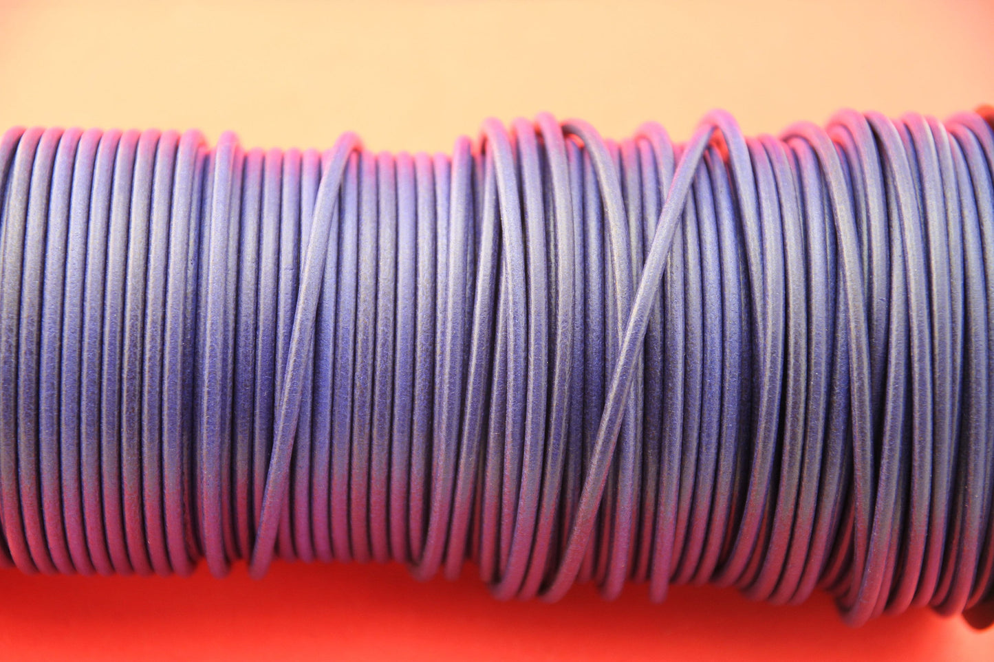 MADE in EUROPE 6 feet of 3mm round blue leather cord, 3mm round indigo blue leather cord (MARR3AZTEJ)