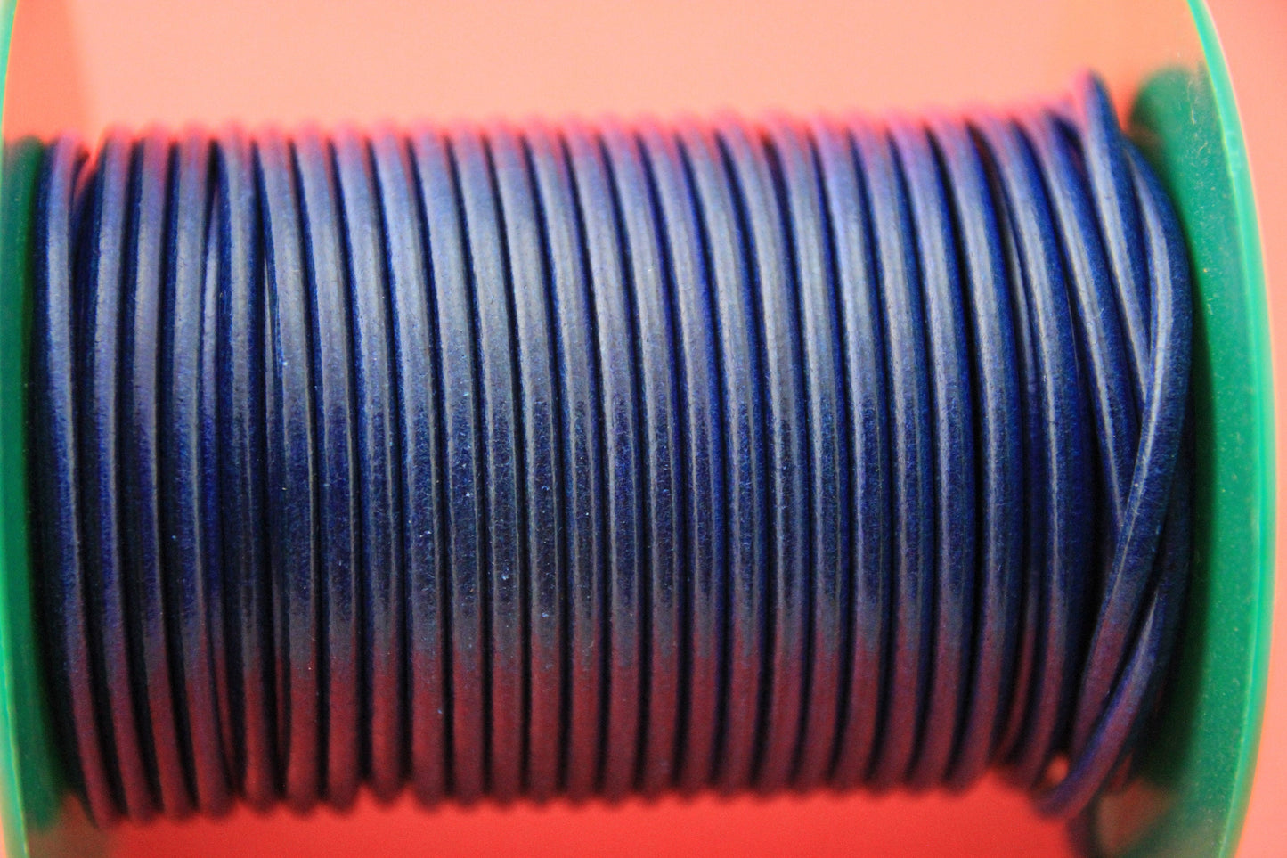MADE in EUROPE 2 yards of 3mm blue leather cord, 3mm round leather cord, genuine leather cord (MARR3TEJ)