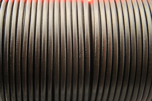 MADE IN SPAIN 1 yard round leather cord, dark brown genuine leather cord (MARR4BRNAT)