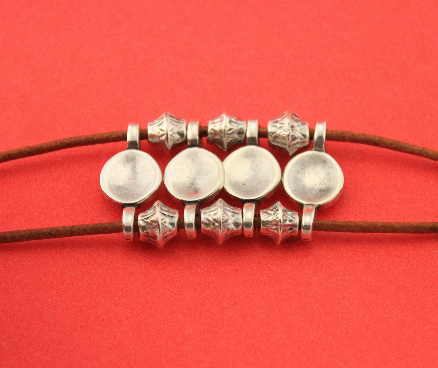 C0152>>MADE in EUROPE 5 zamak round cord connectors , two hole connector, zamak connector (ABLZ235) Qty5