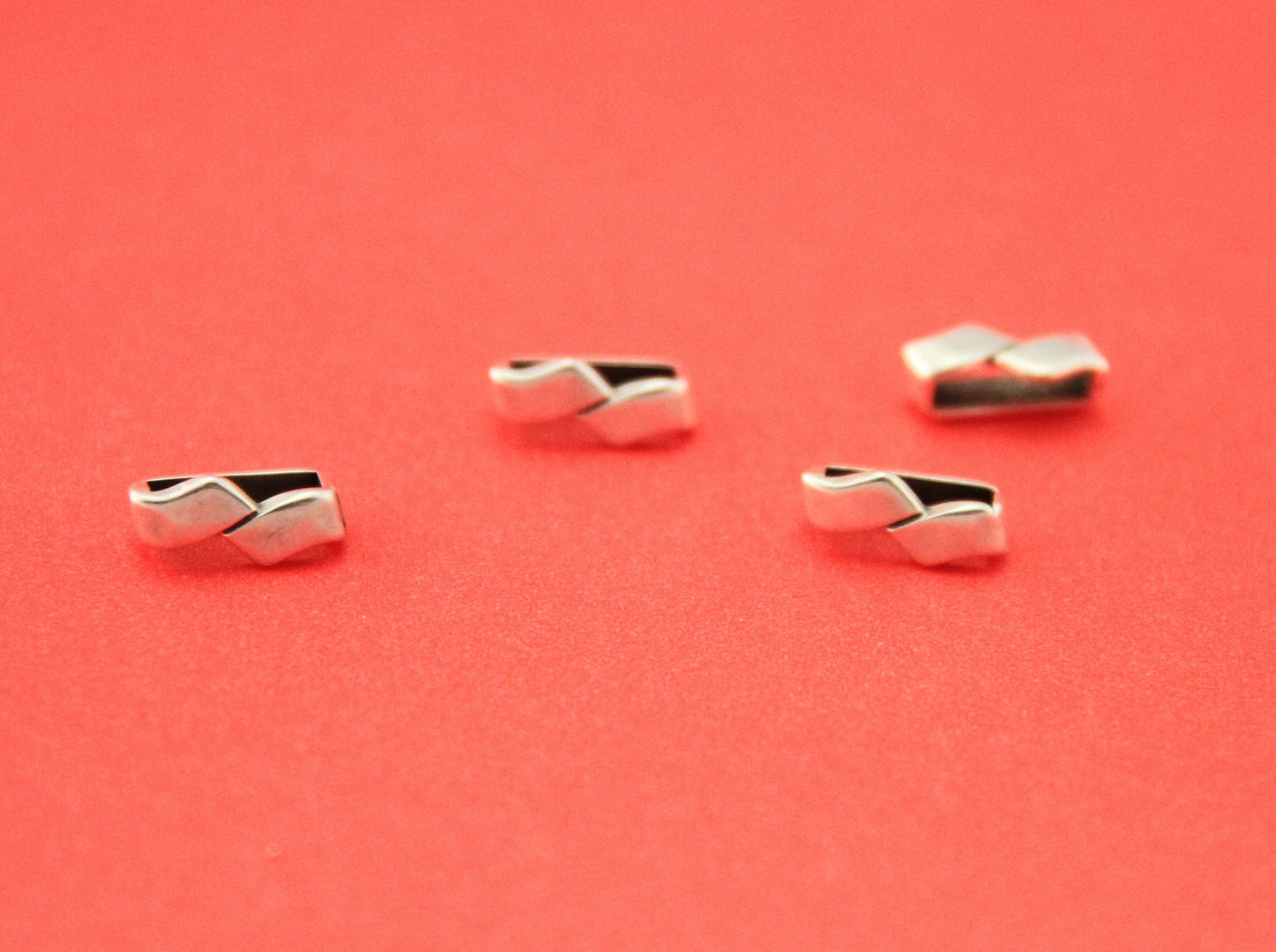 FS0477>>MADE in EUROPE 4 zamak ribbon sliders for 10mm flat cord, 10mm zamak slider, flat leather cord slider, (PF12830) Qty4