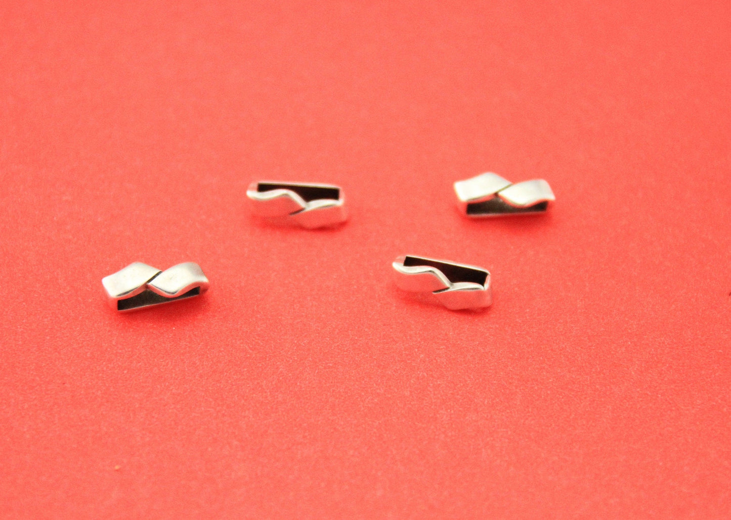 FS0477>>MADE in EUROPE 4 zamak ribbon sliders for 10mm flat cord, 10mm zamak slider, flat leather cord slider, (PF12830) Qty4