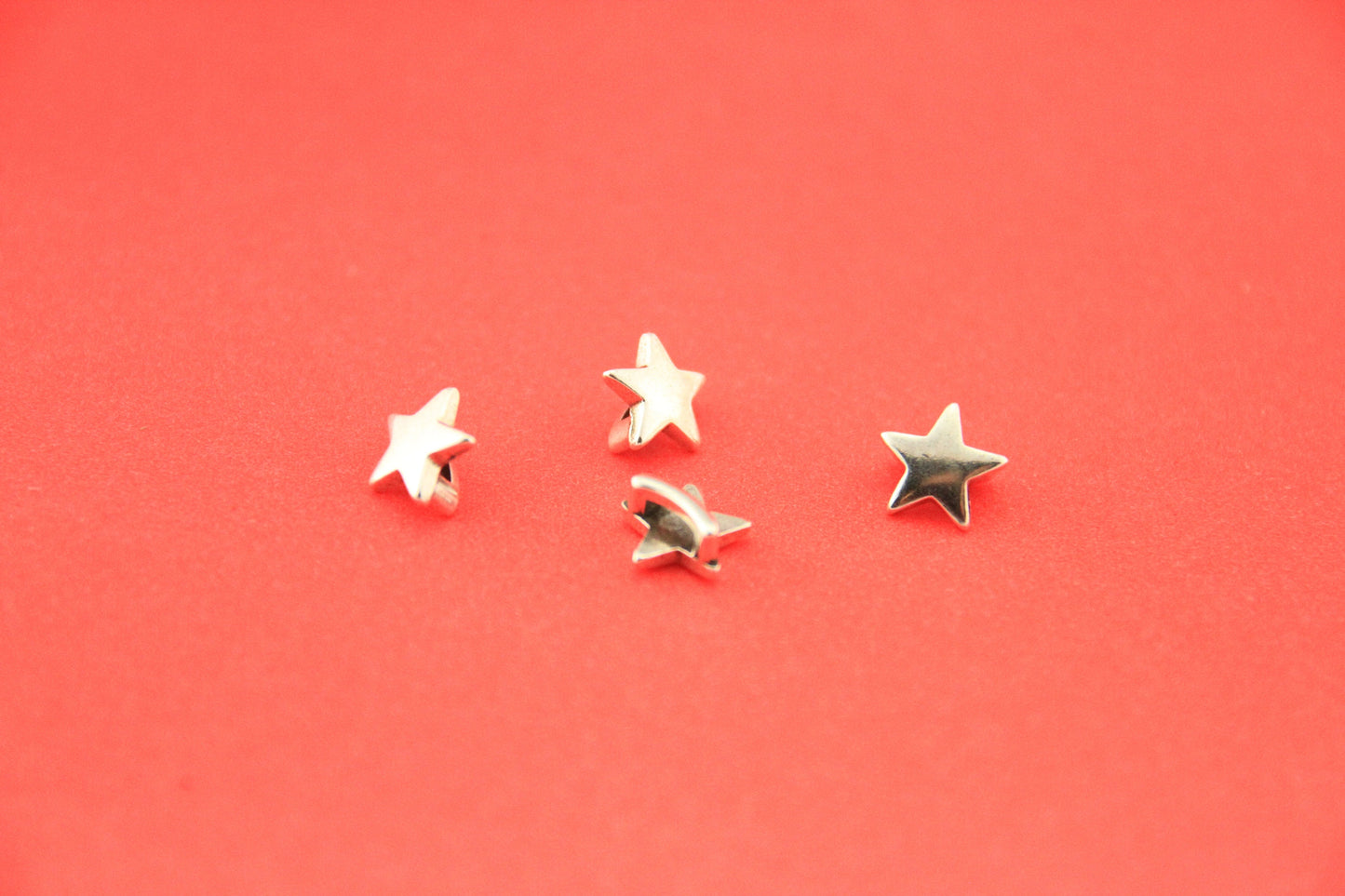 FS0480>> MADE in EU zamak star sliders, 4 sliders for 5mm flat leather cord, 5mm cord star sliders (ablz238) Qty4