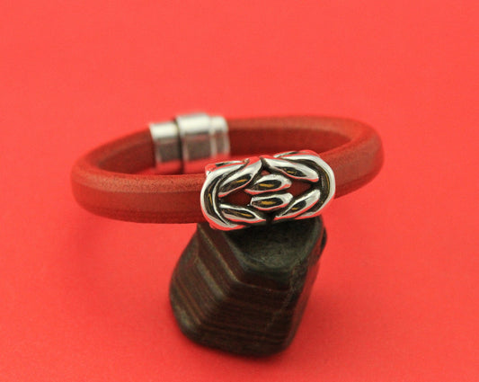 LS0087>>MADE in EUROPE zamak knot slider for 10mm cord, licorice cord slider, licorice cord tube, licorice cord bead qty1