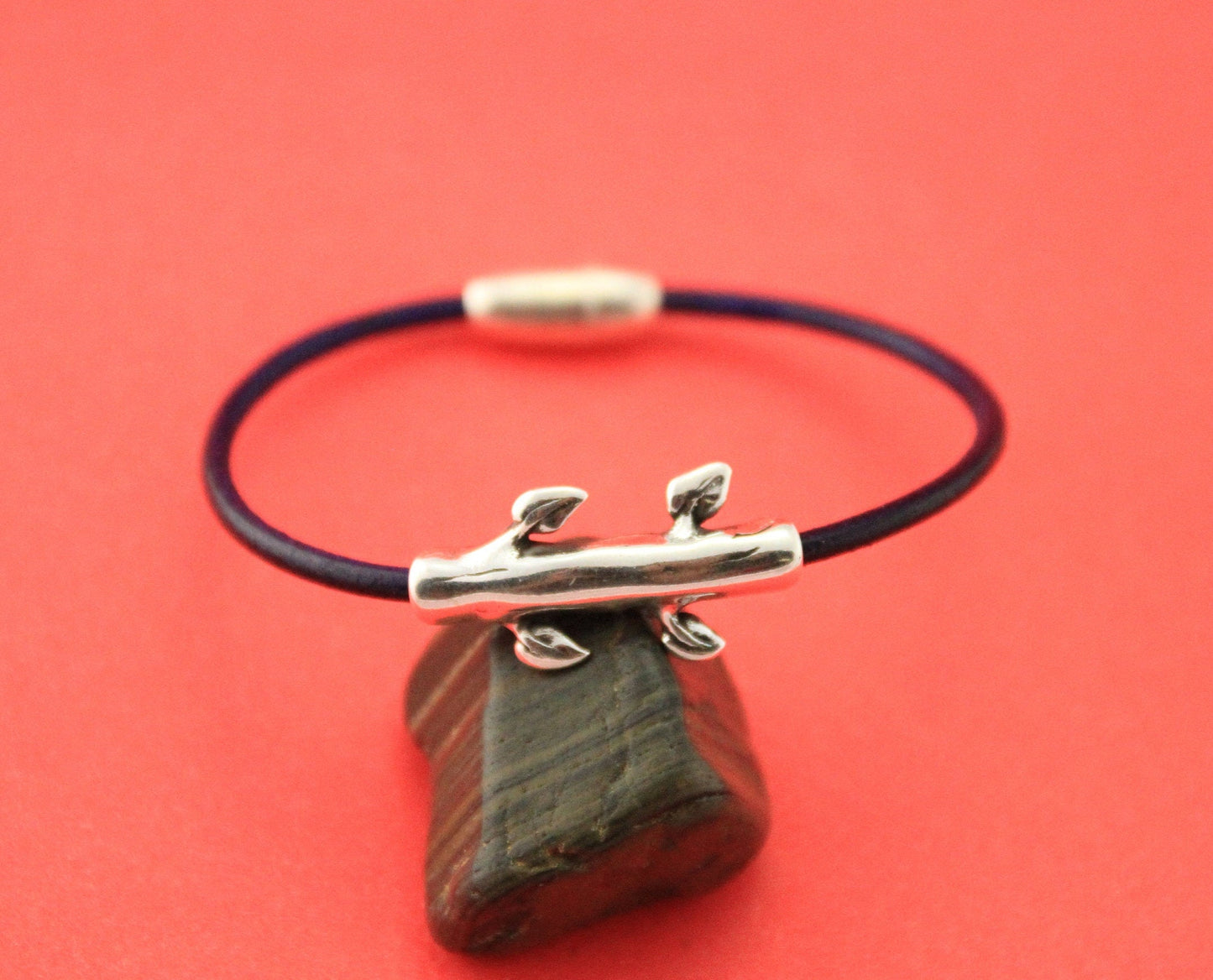 RS0142>>zamak 3mm round cord slider tube with leaves, tree branch slider tube for 3mm cord