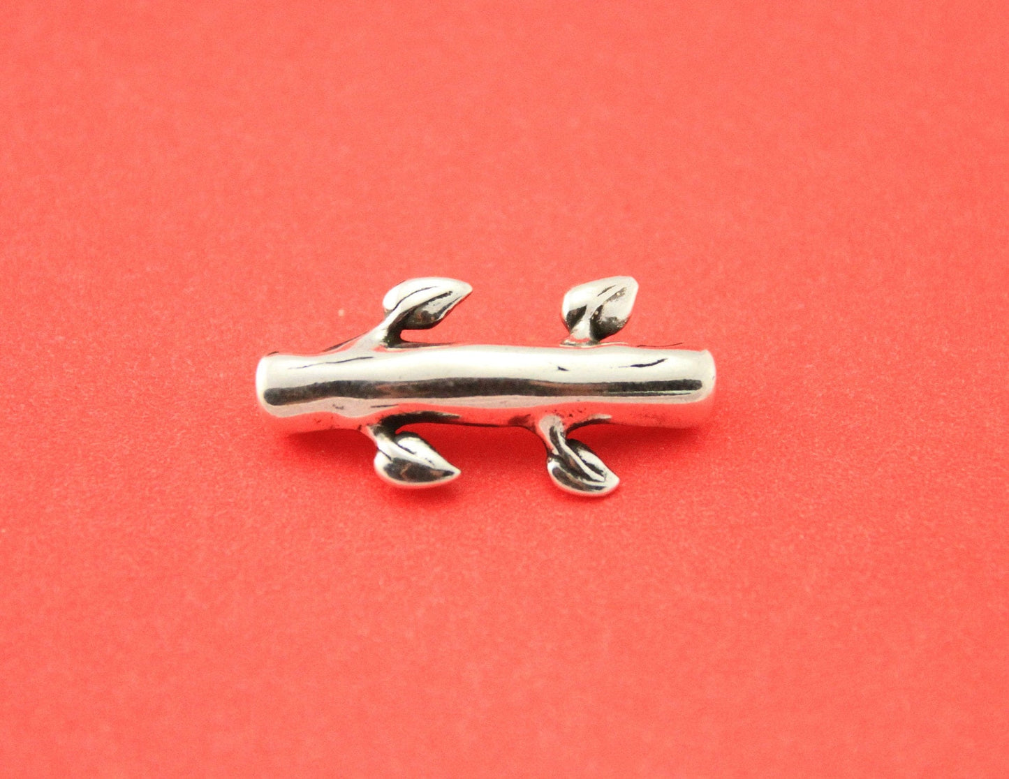 RS0142>>zamak 3mm round cord slider tube with leaves, tree branch slider tube for 3mm cord