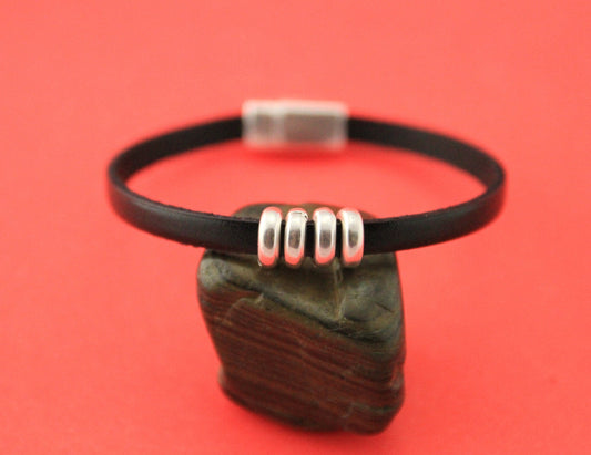 FS0497>>MADE in EUROPE 4 zamak sliders for 5mm cord, flat cord slider, zamak bar slider qty4