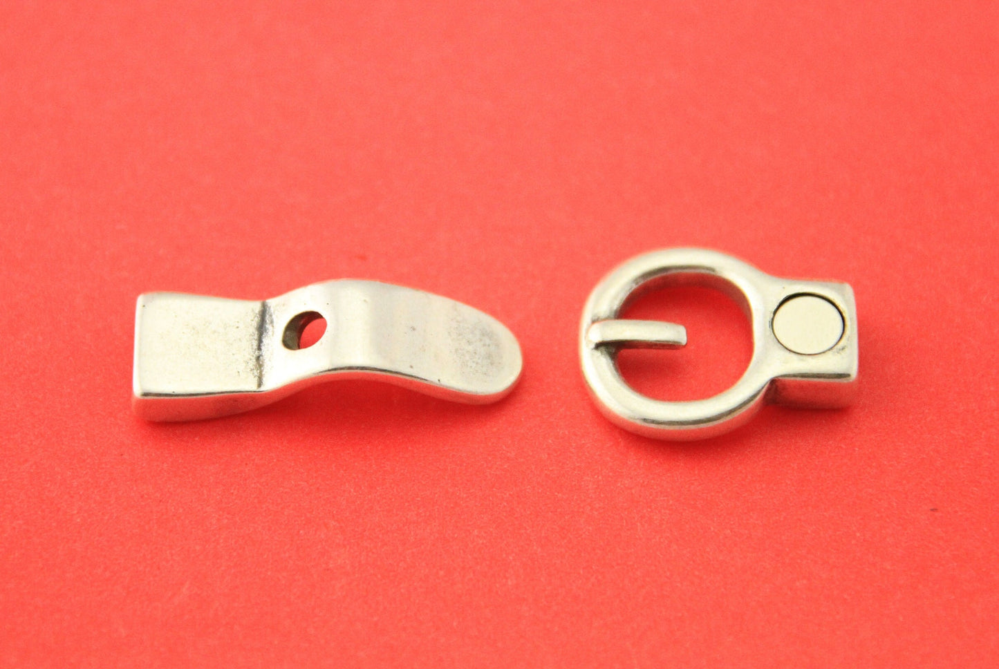 FC0360>>MADE in EUROPE zamak buckle clasp, silver buckle clasp, flat 10mm cord buckle clasp qty1