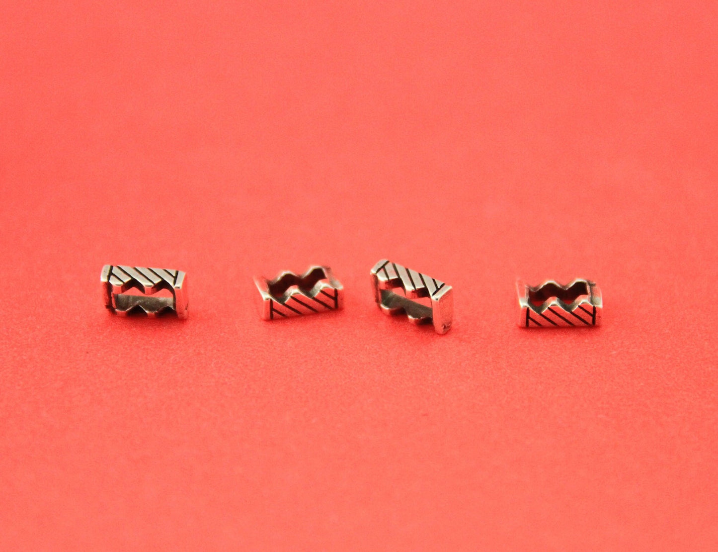 FS0503>>MADE in EUROPE 4 zamak sliders for 6mm cord, flat cord sliders, zamak flat cord slider qty4